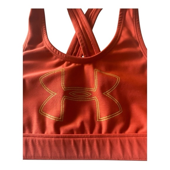 UNDER ARMOUR-ORANGE SPORTS BRA-SIZE SMALL - Picture 2 of 4